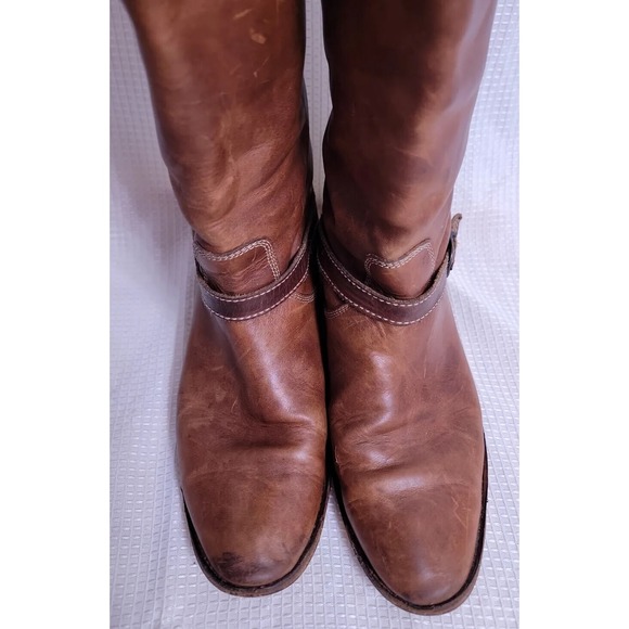 FRYE Shirley 77745 Brown Leather Equestrian Riding Boots Women's 7.5 - Picture 6 of 12